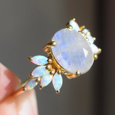 Rainbow Moonstone & Opal Candy Crush Ring