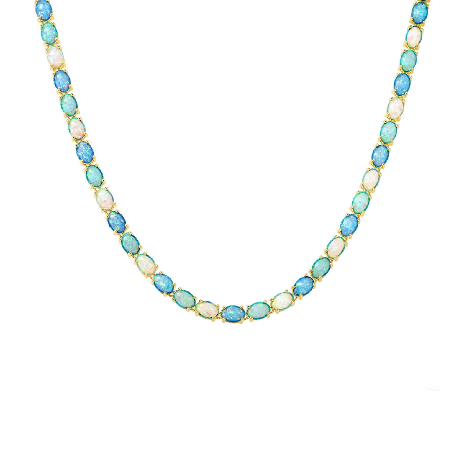 Blue Opal Eternal Tennis Necklace