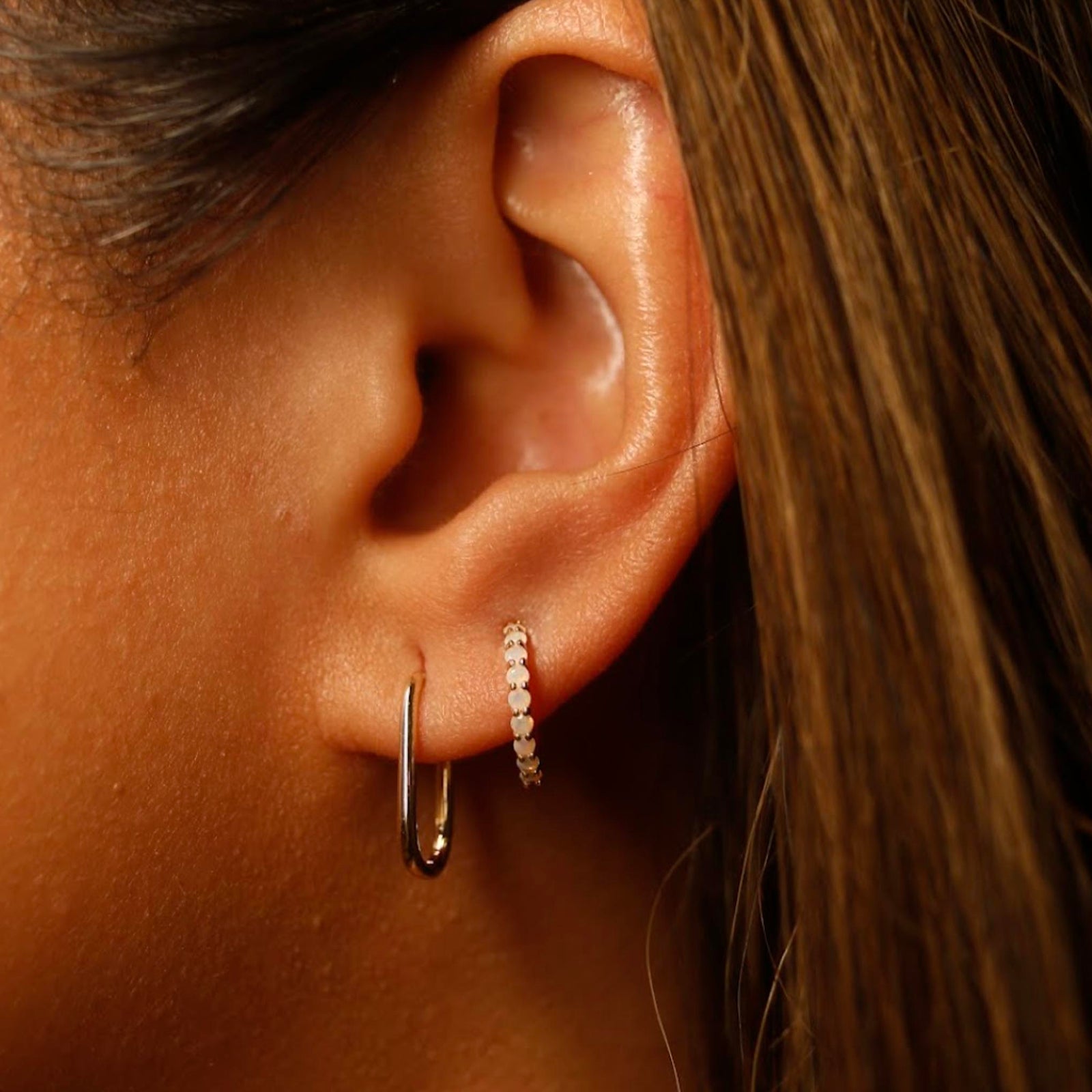 14kt Opal Mini Huggies