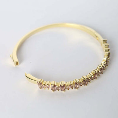 Golden Rhodolite Leaves Fall Bangle