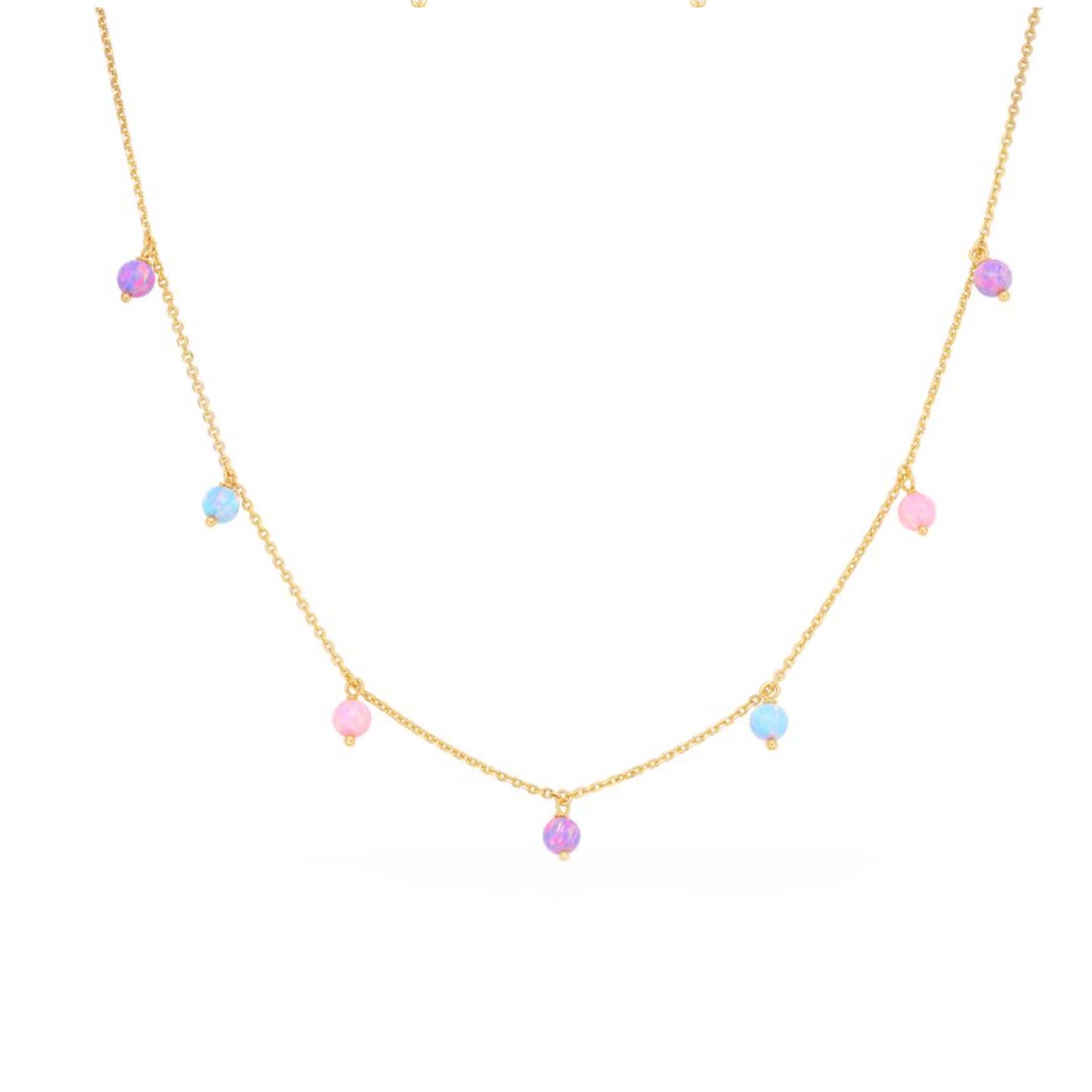 Cotton Candy Opal Droplet Necklace