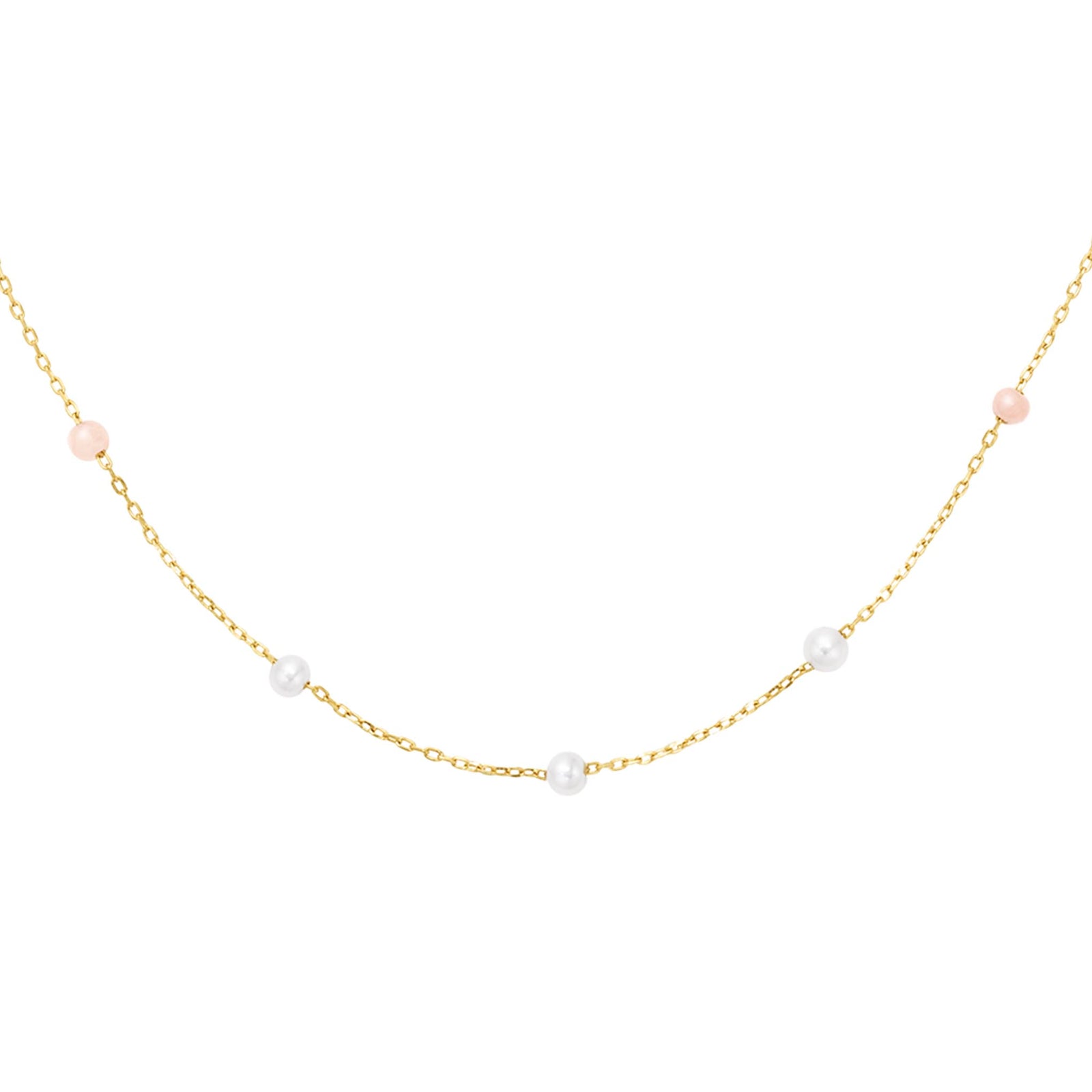 14kt Gold Pink Ombre Pearl Necklace