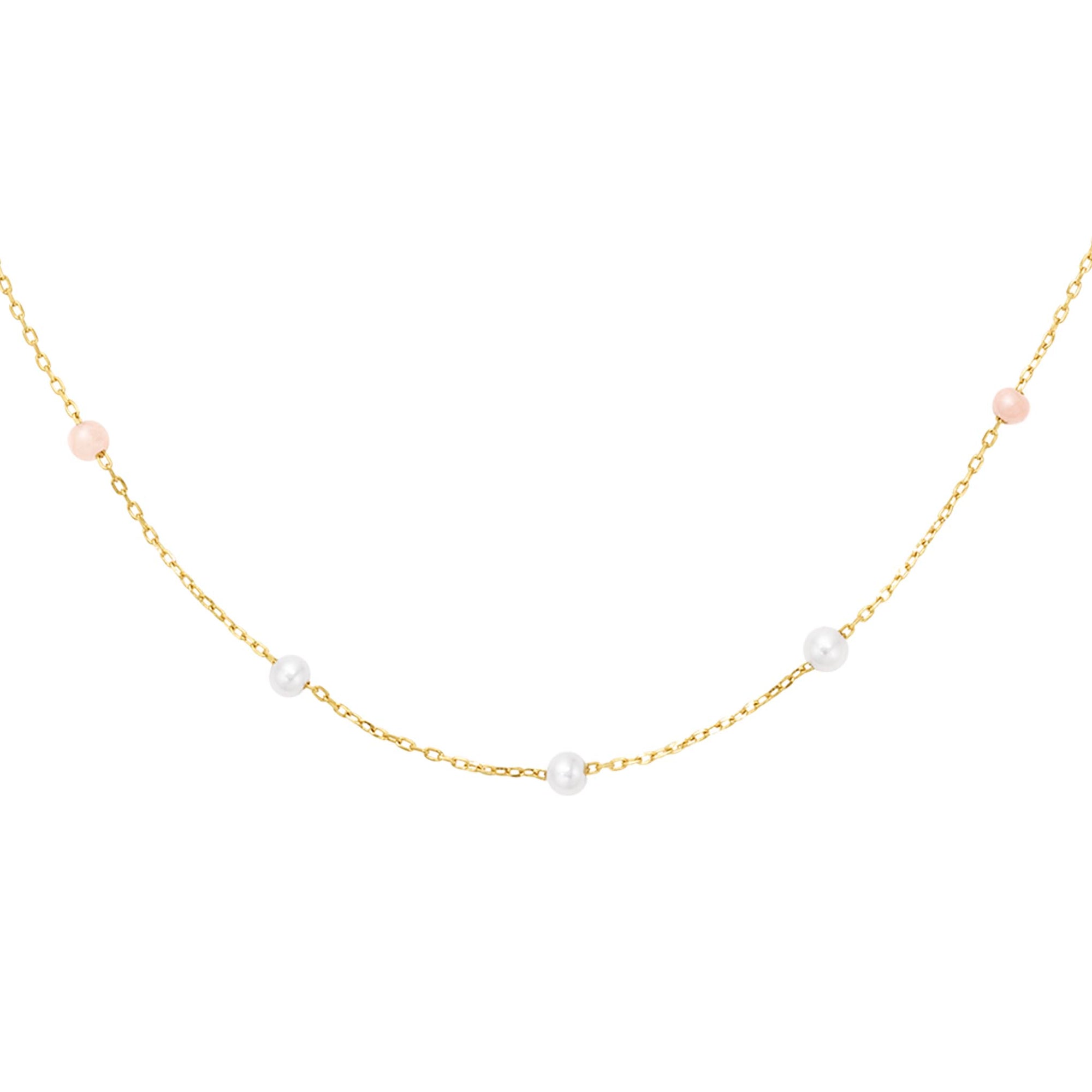 14kt Gold Pink Ombre Pearl Necklace