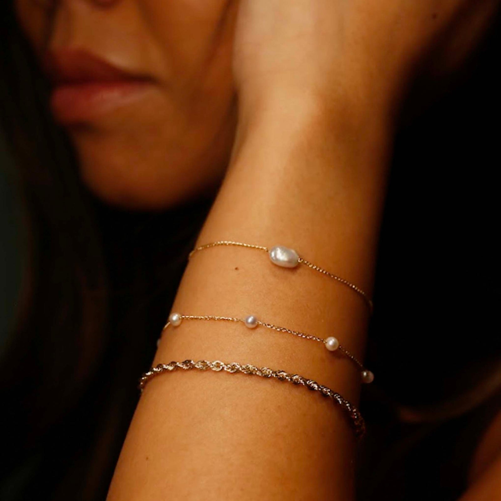 14kt Gold Pearl Elle Bracelet