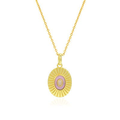 Opal Inlay Art Deco Pendant