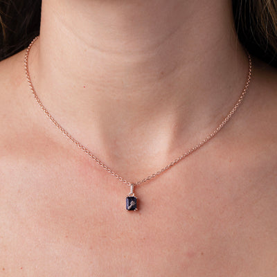 Rose Gold Sunstone & Black Onyx Wish Upon A Shooting Star Pendant