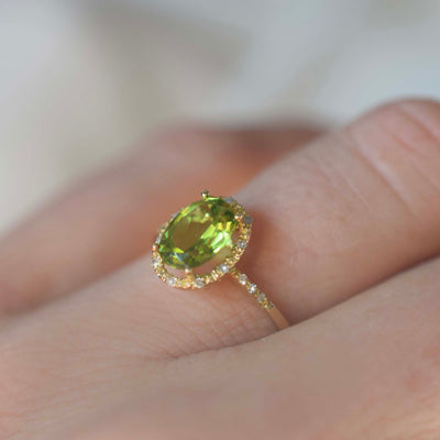 14kt Peridot & Diamond Verde Ring