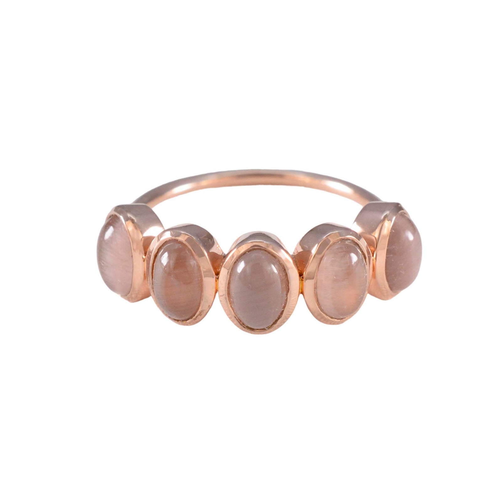 Rose Gold Pink Cats Eye Flow Ring