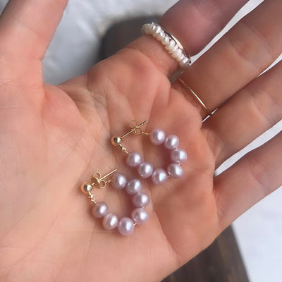 Maeuve Potatoe Pearl Hoops