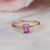14kt Pink Sapphire Baguette Ring