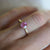 Solid Gold Pink Sapphire Cushion Cut Ring