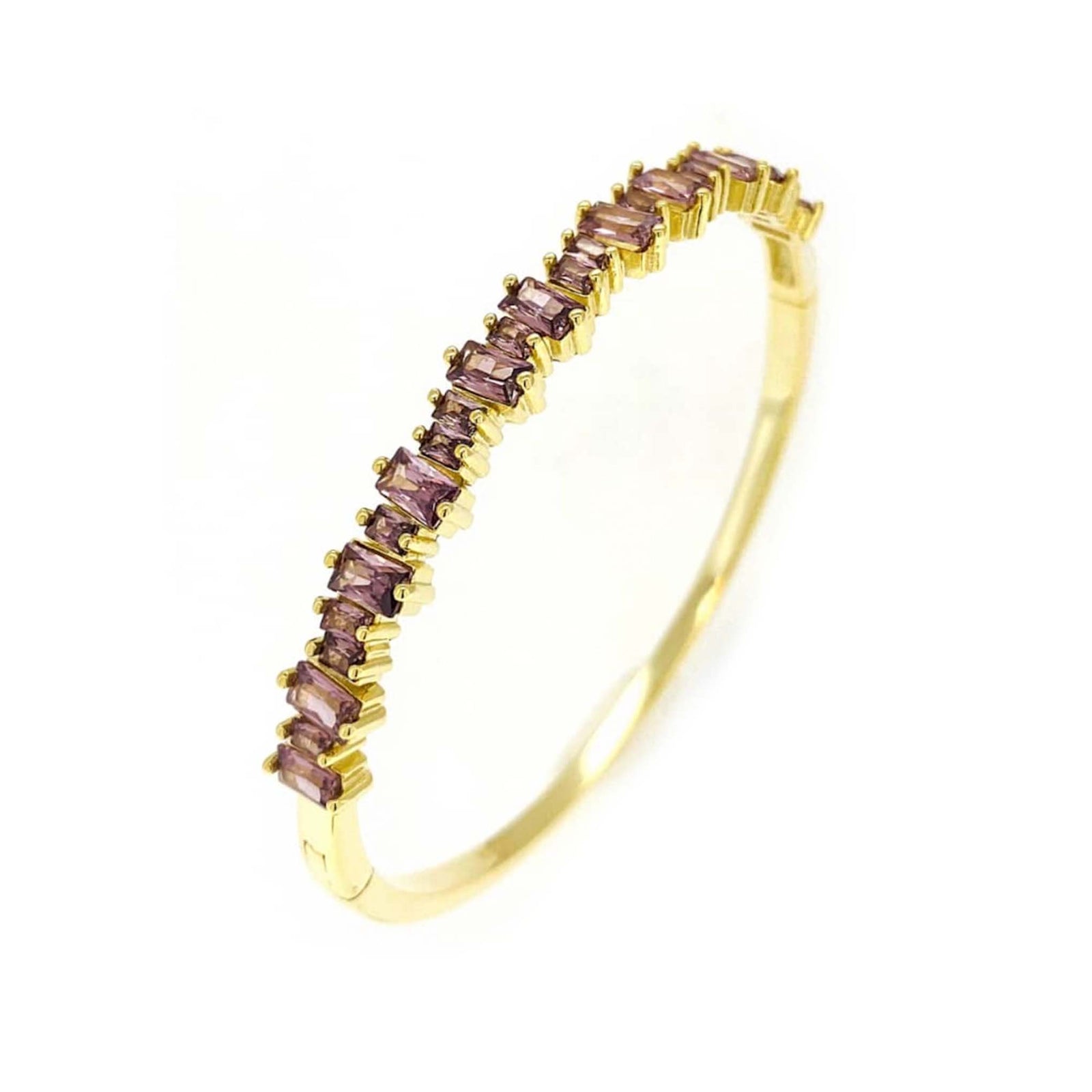 Golden Rhodolite Leaves Fall Bangle