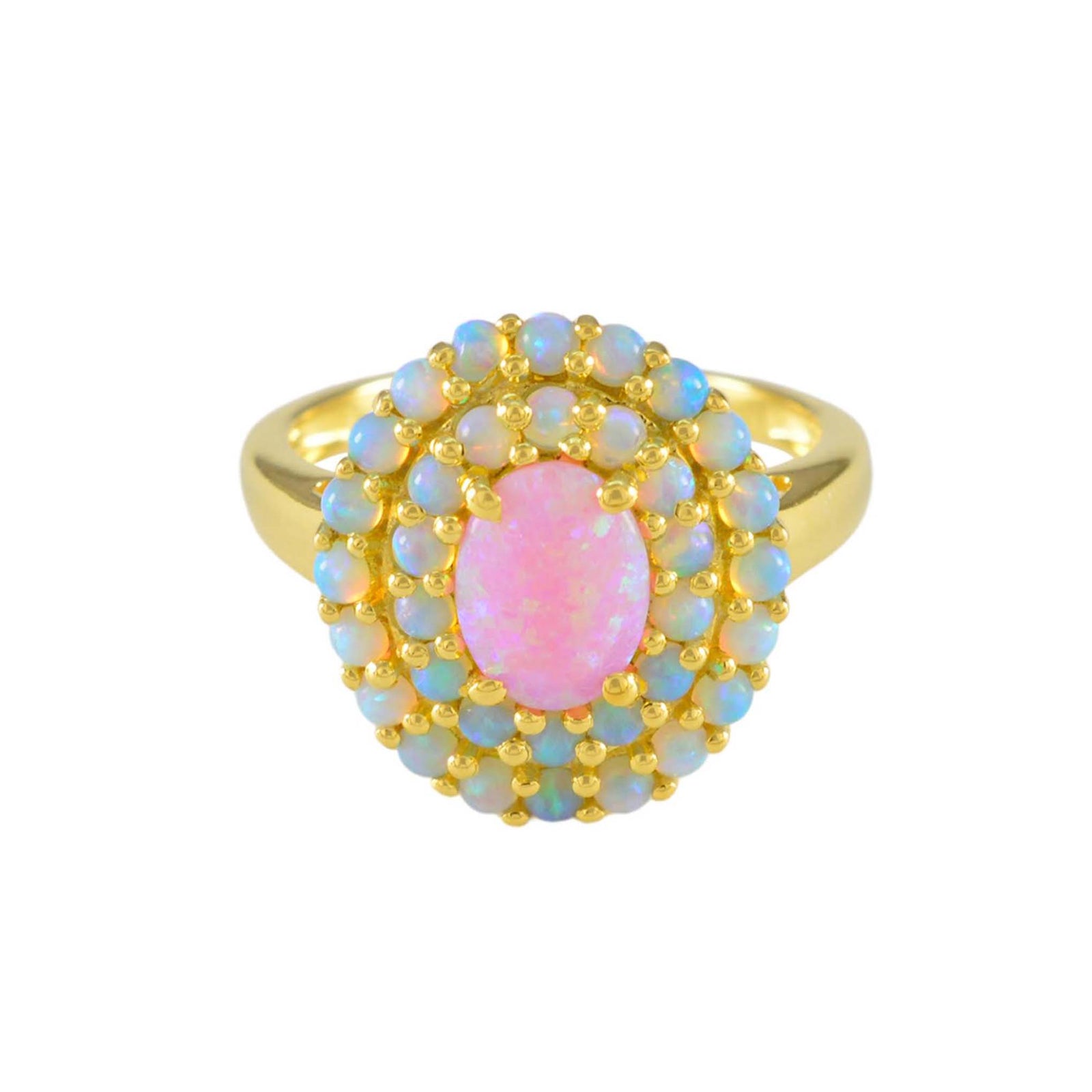 Pink Opal Sunrise Crown Ring