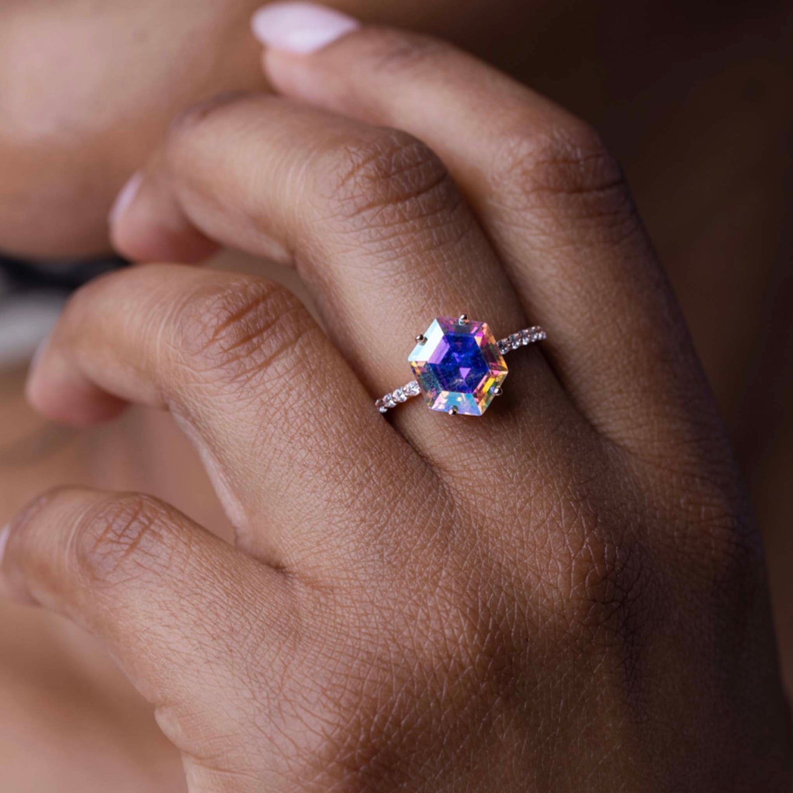 Rose Gold Angel Quartz Parisian Lady Ring
