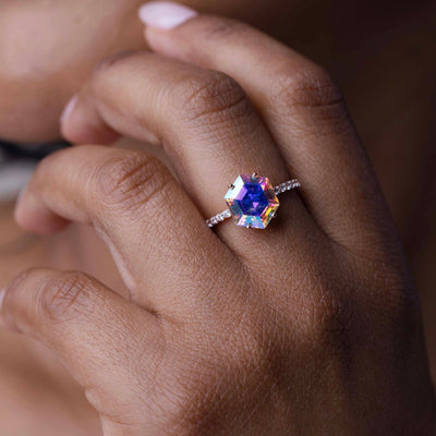 Rose Gold Angel Quartz Parisian Lady Ring
