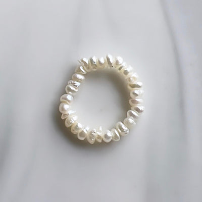 Mini White Seed Pearl Ring
