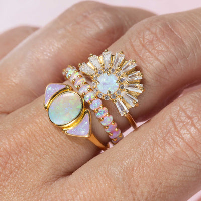 Opal Inlay Warrior Ring