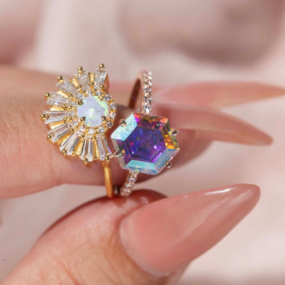 Rose Gold Angel Quartz Parisian Lady Ring