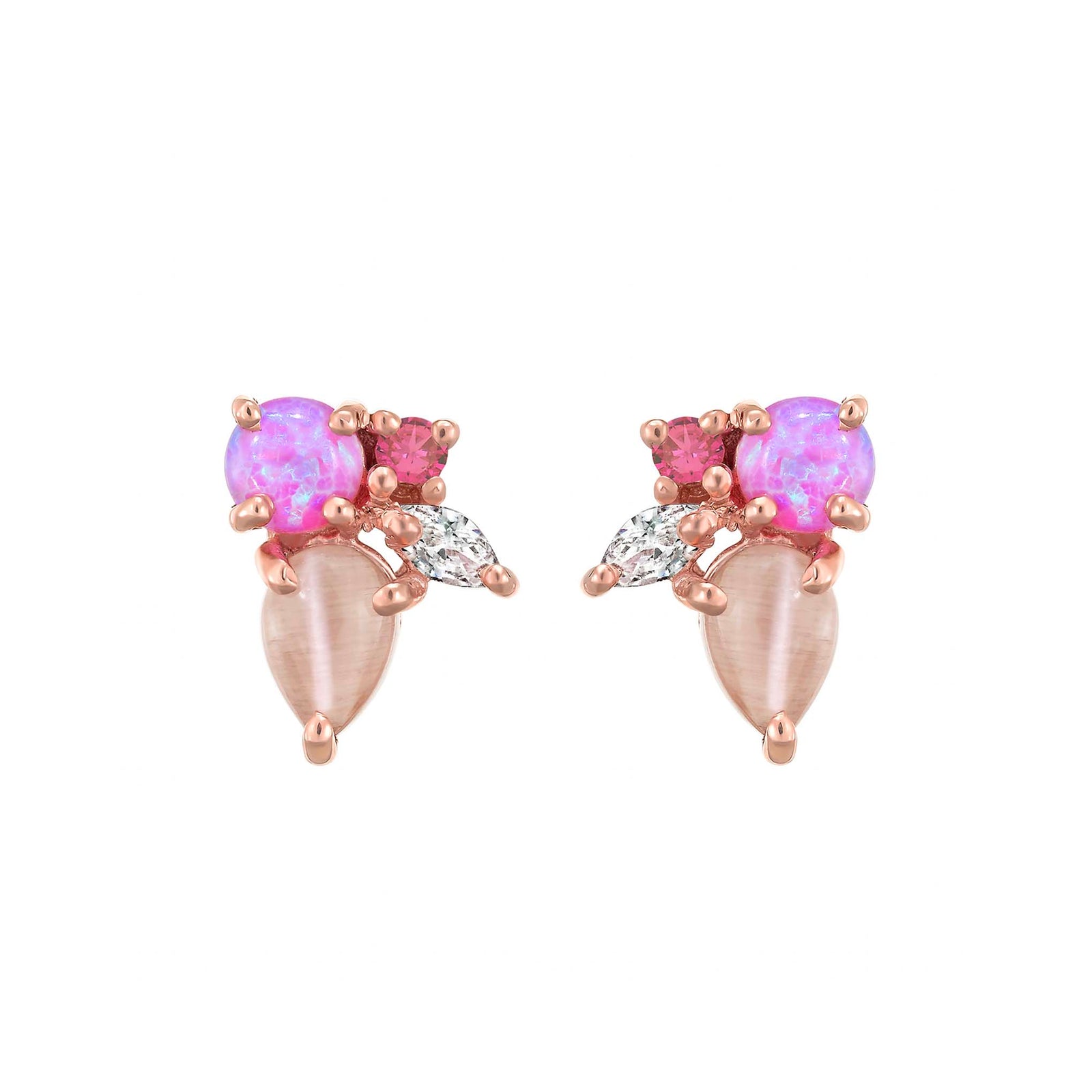 Rose Gold Pink Caribbean Studs