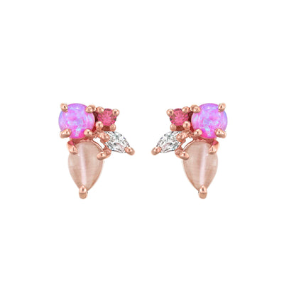 Rose Gold Pink Caribbean Studs