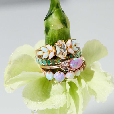 Rose Gold Pastel Opal Ombre Galaxy Ring