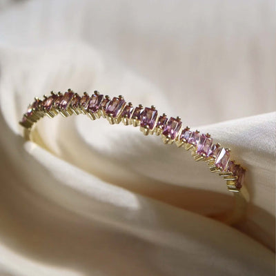 Golden Rhodolite Leaves Fall Bangle