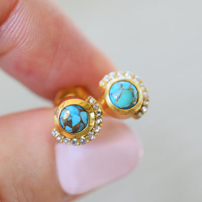 Copper Turquoise Eclipse Studs