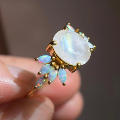Rainbow Moonstone & Opal Candy Crush Ring