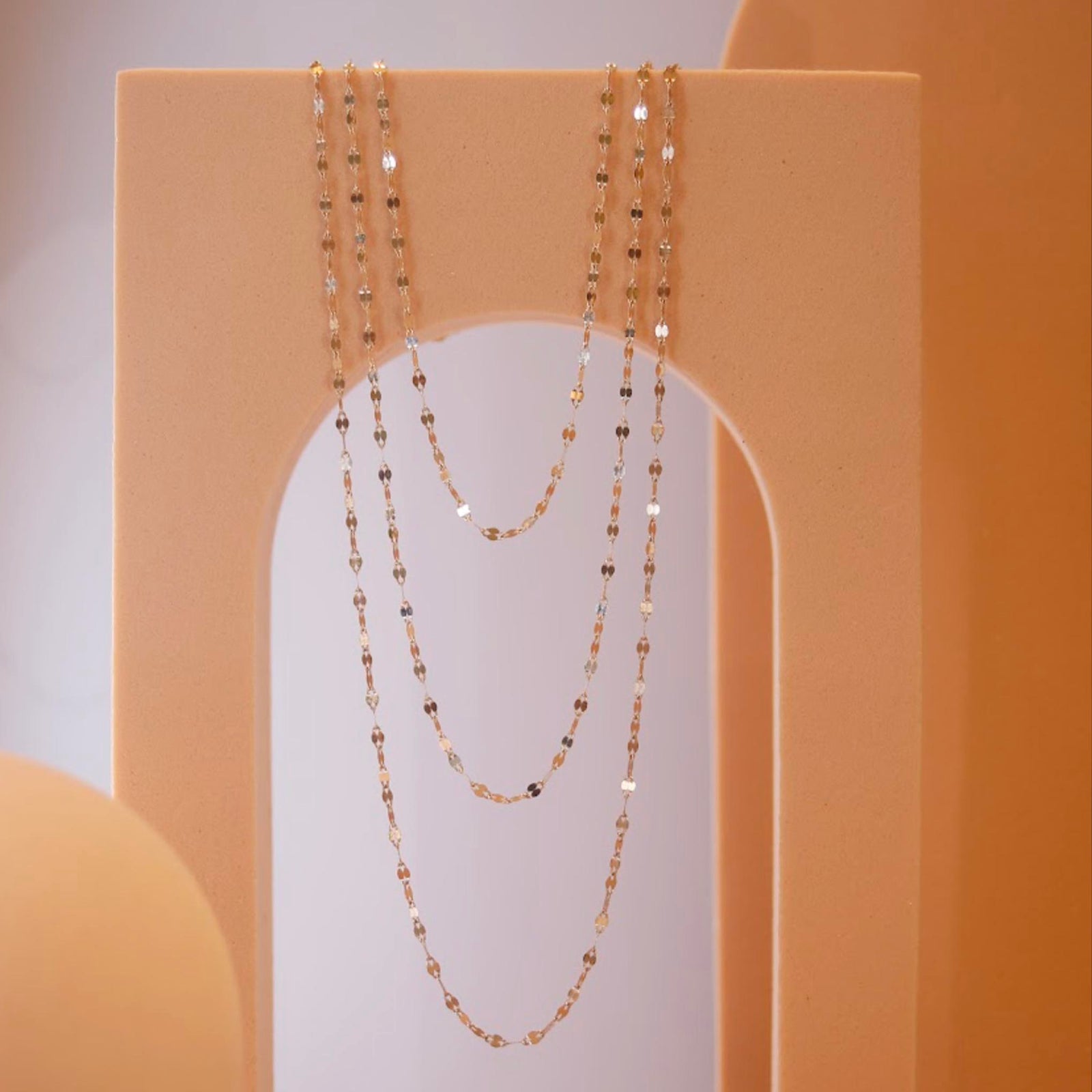 Solid Gold Shimmer Pendant