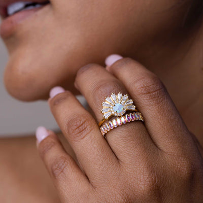 Opal Temptress Halo Ring