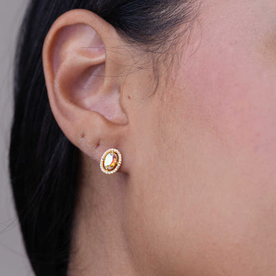 Angel Quartz Halo Studs