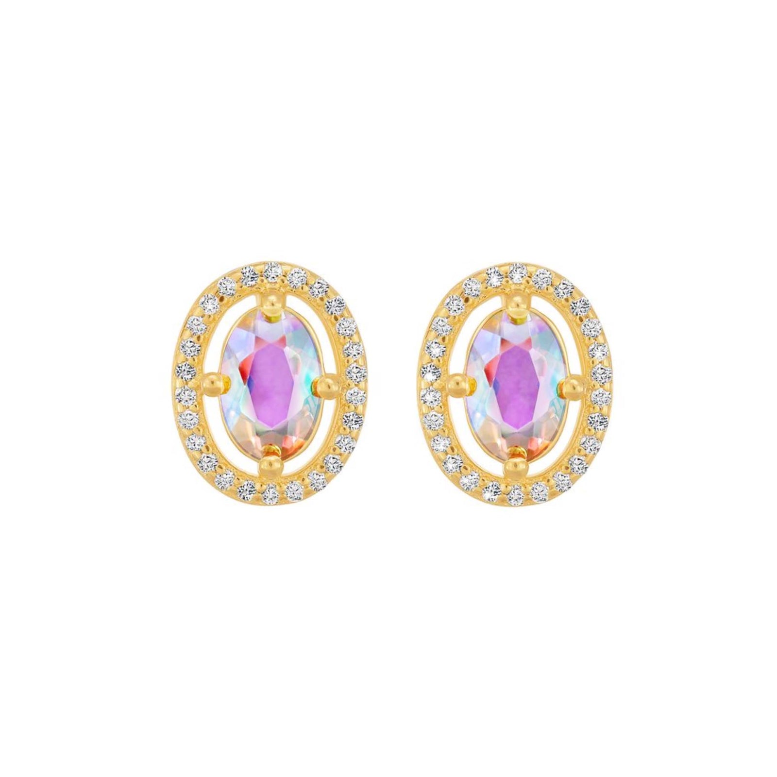 Angel Quartz Halo Studs