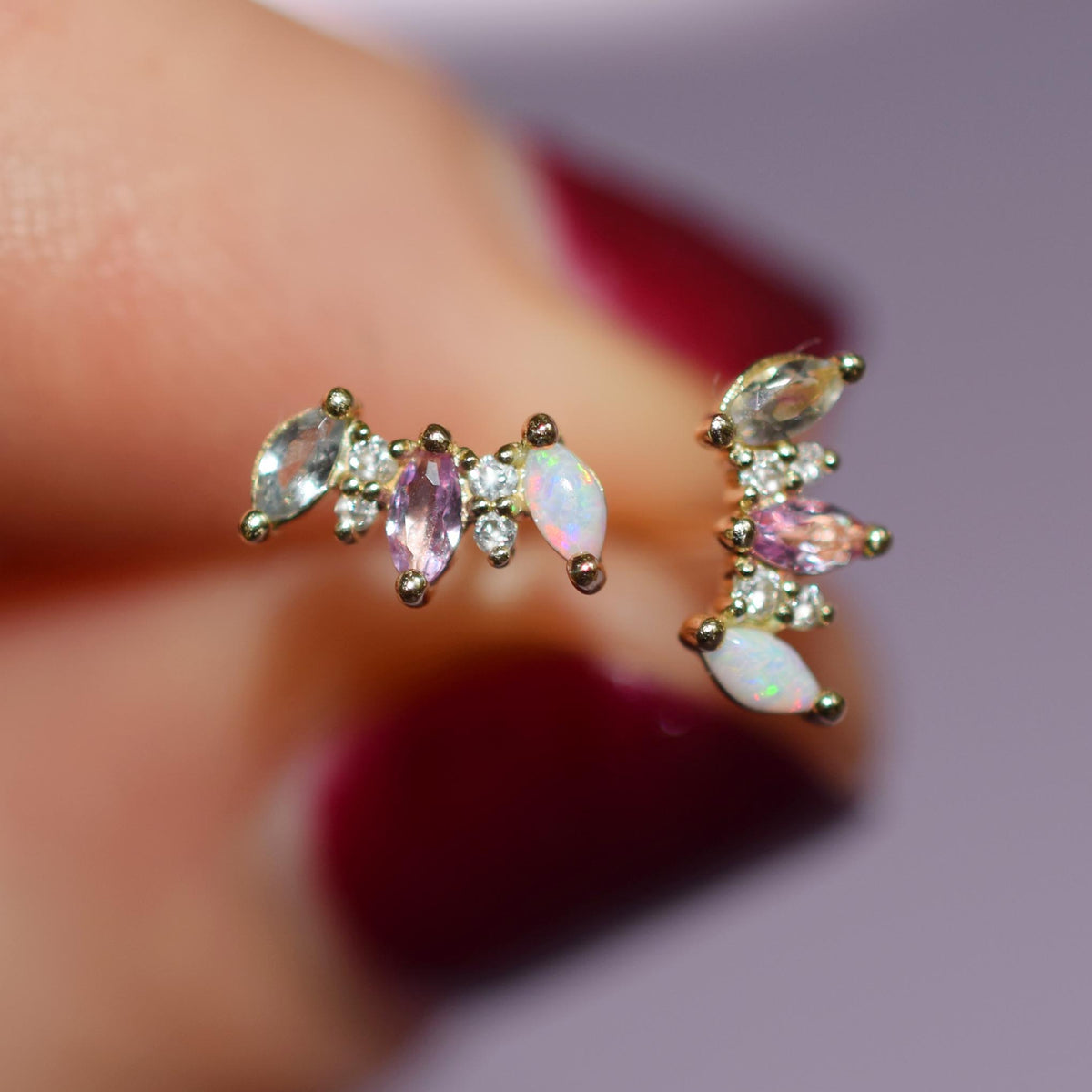 14kt Mini Opal Wing Studs