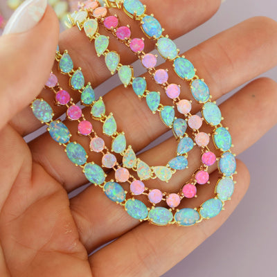 Blue Opal Eternal Tennis Necklace