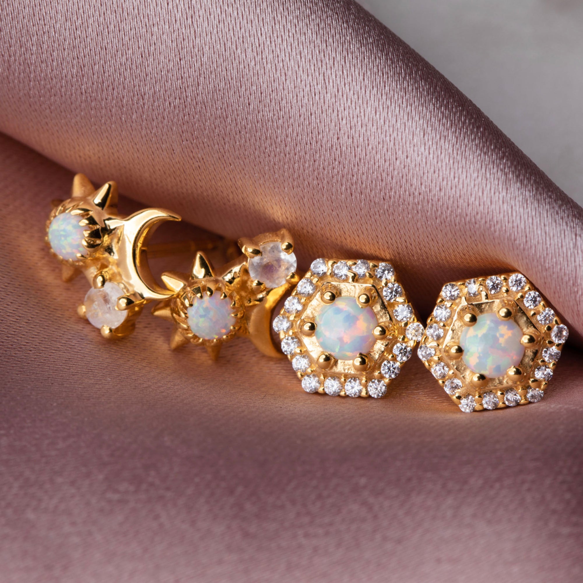 Opal & Diamond Tropicana Studs