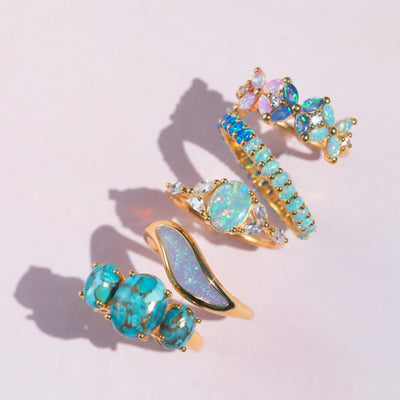 Copper Turquoise Gum Drop Ring