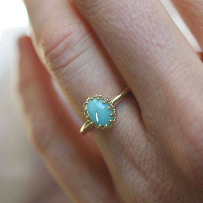 Larimar Turquoise Throne Ring