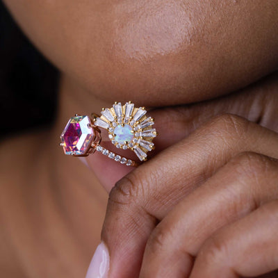 Opal Temptress Halo Ring