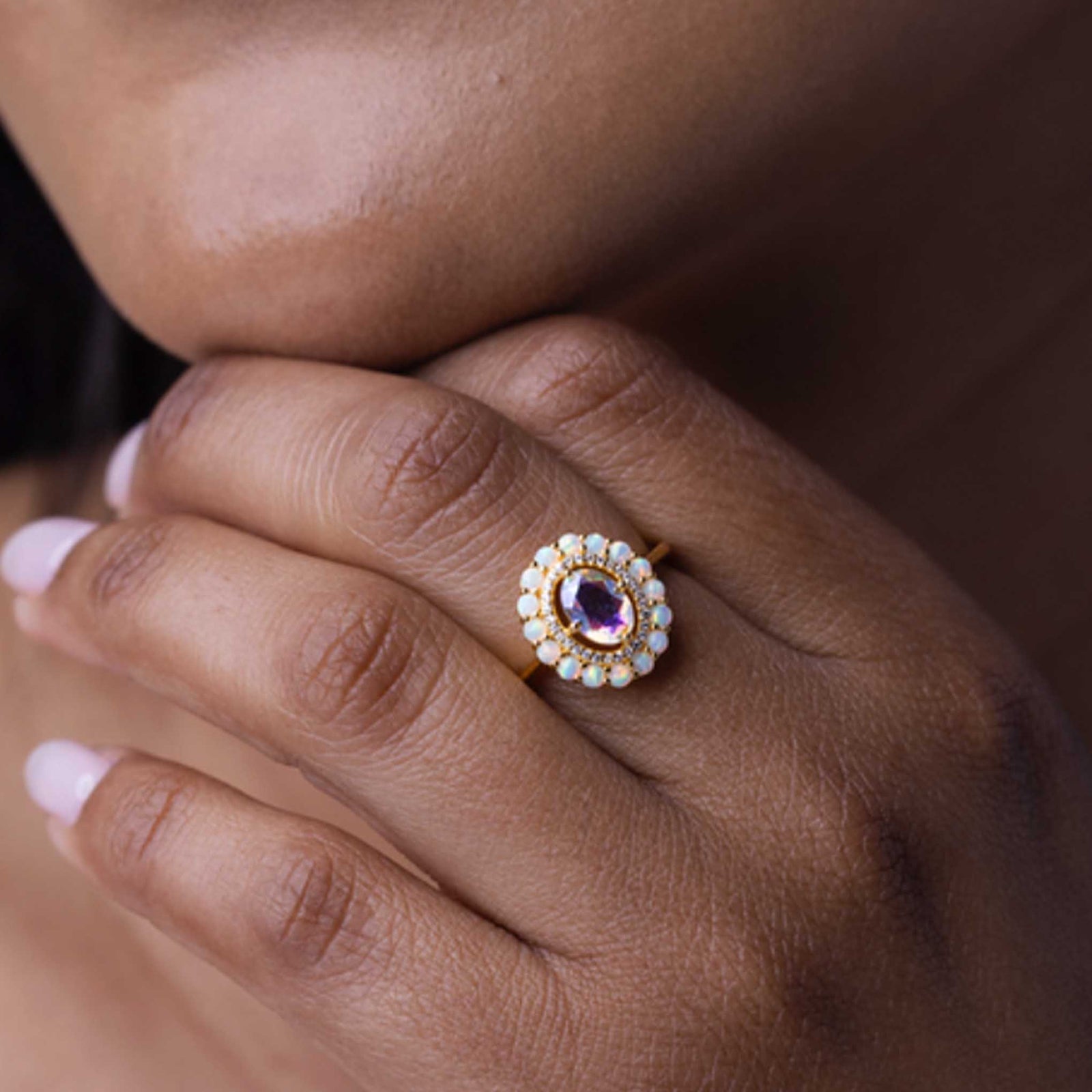 Angel Quartz Halo Ring