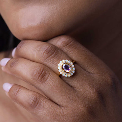 Angel Quartz Halo Ring