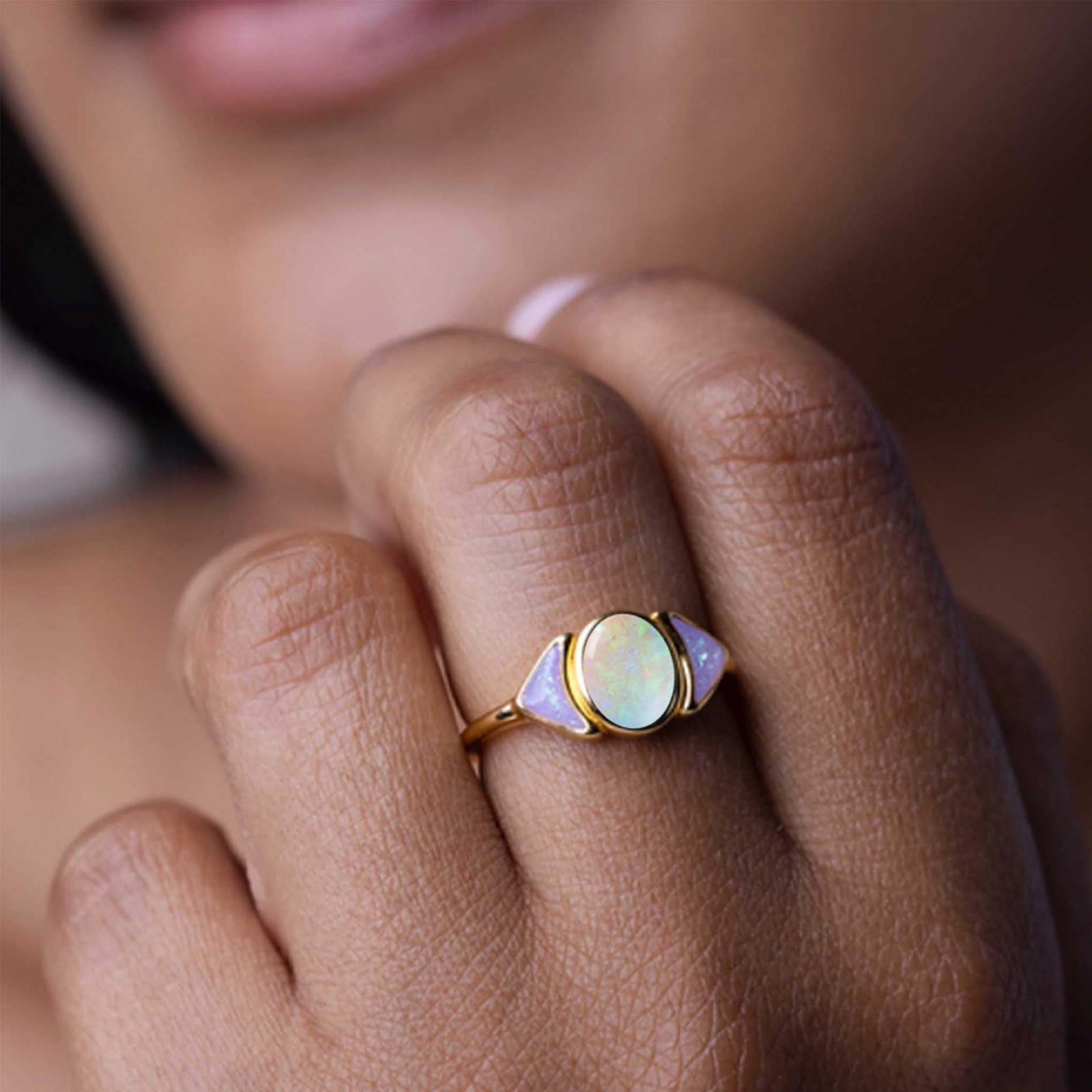 Opal Inlay Warrior Ring