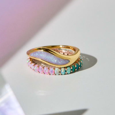 Opal Dreamers Wave Ring