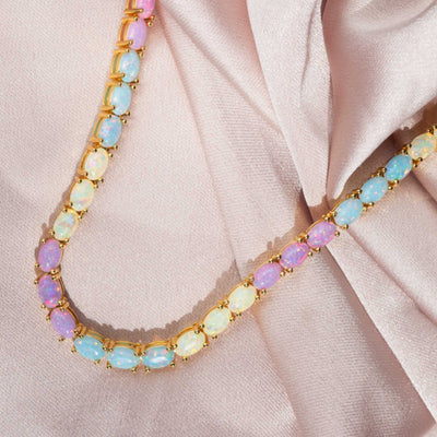 Pastel Opal Eternal Tennis Necklace