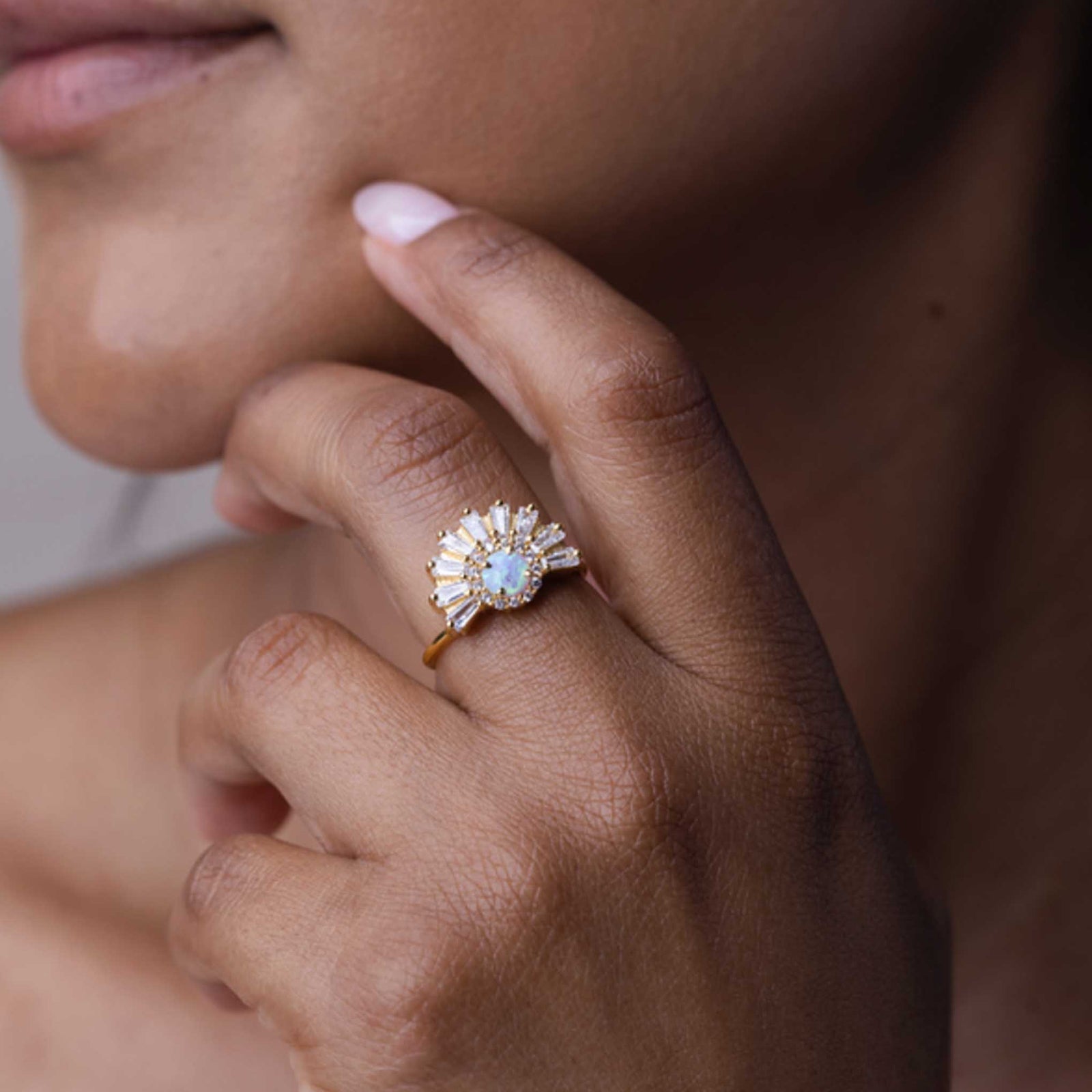 Opal Temptress Halo Ring