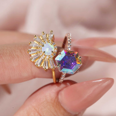 Opal Temptress Halo Ring