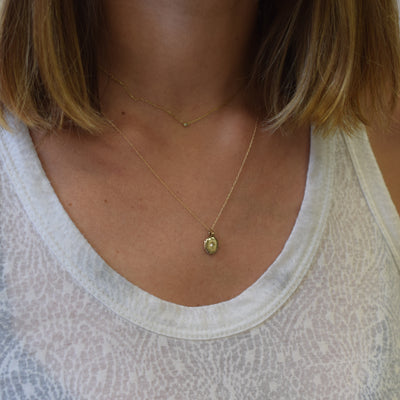 Solid 14kt Gold Forever Close To My Heart Diamond Locket