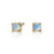 Solid 14kt Gold Rainbow Moonstone Solo Studs *online exclusive*