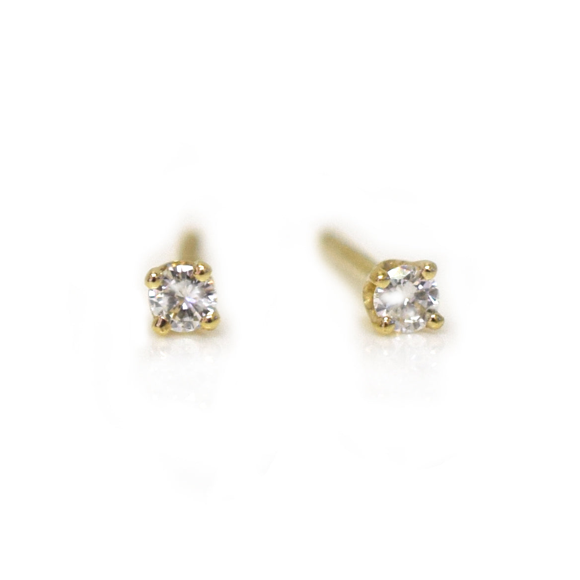 Solid 14kt Gold Solo Diamond Studs *online exclusive*