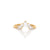 Solid Gold White Topaz Angels Arc Ring