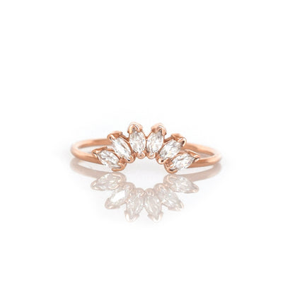 Solid Gold Diamond Caribbean Sunrise Ring